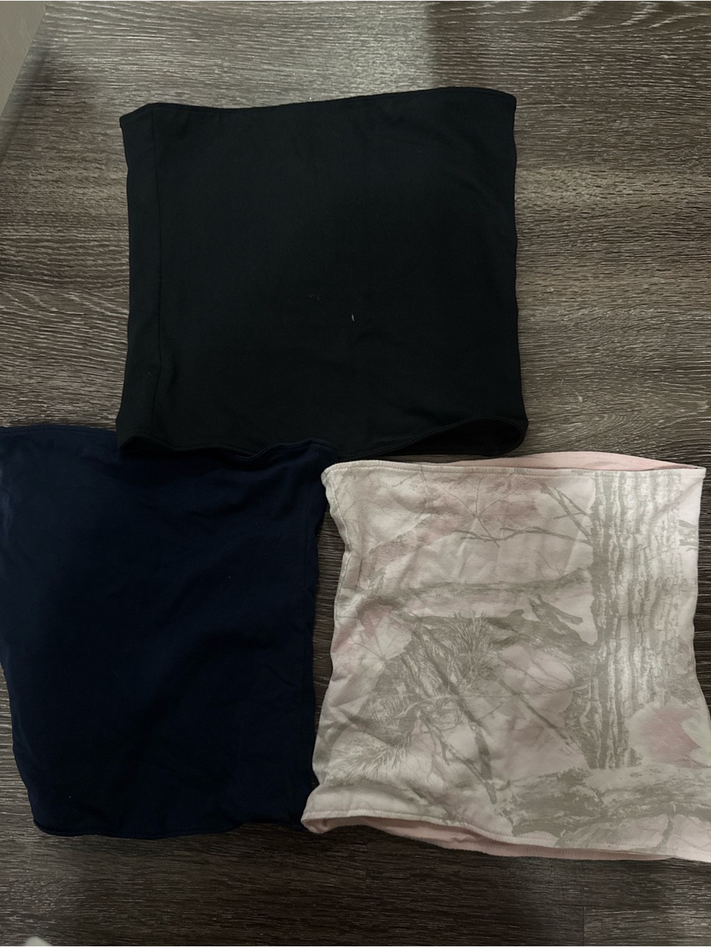 Hollister Black, Navy & Light Pink Camouflage Tube Tops